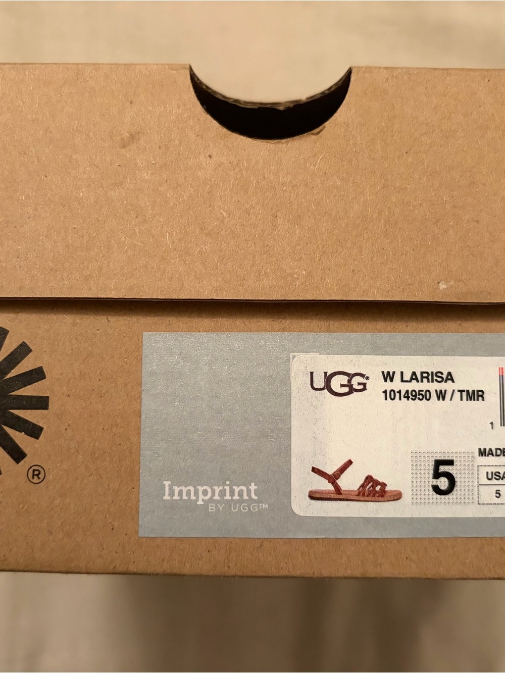 UGG Women’s Brown Woven Leather Strap Sandals - Picture 2 of 2